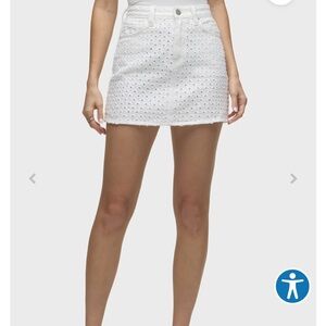 White Eyelet Mini Skirt